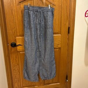 Jones New York Blue Linen Pants Sz M
